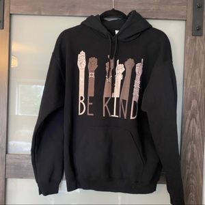Black “Be Kind” hoodie ASL